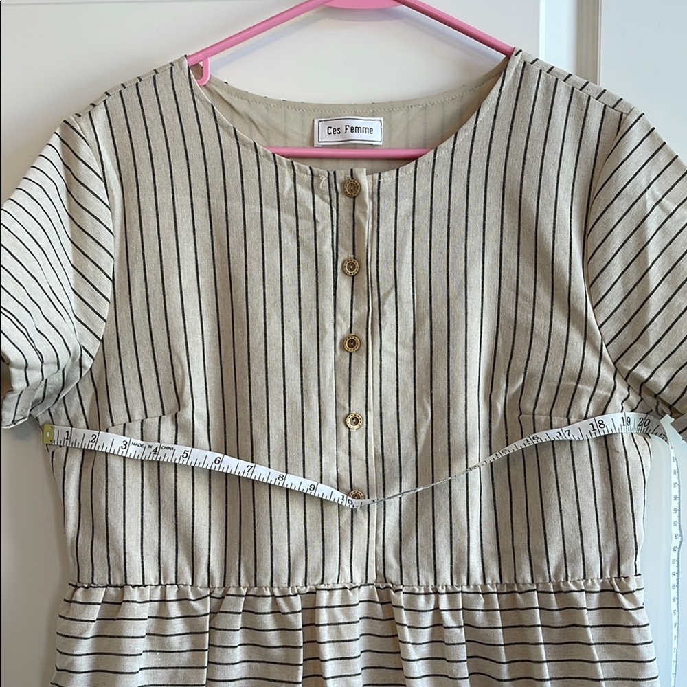 Striped Button-Front Dress